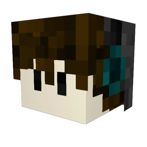 RooTheBuilder Minecraft avatar head, 3D render