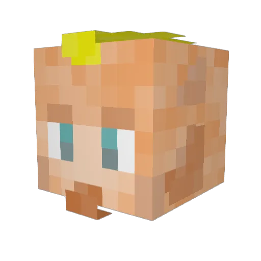 Roobout Minecraft avatar head, 3D render