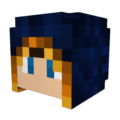 Roockinu Minecraft avatar head, 3D render
