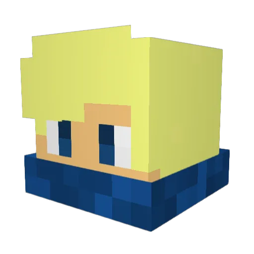 Roofyman Minecraft avatar head, 3D render