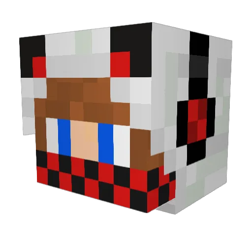 RookFox Minecraft avatar head, 3D render