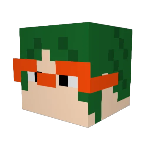 Roomba24 Minecraft avatar head, 3D render