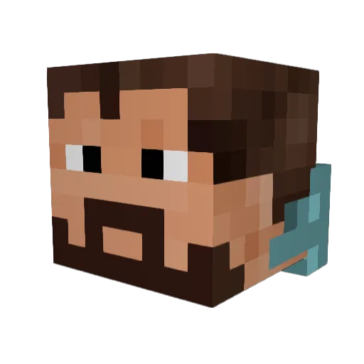 RoonTune Minecraft avatar head, 3D render