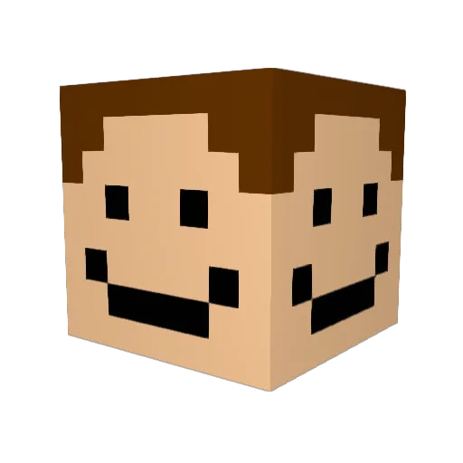 Rooob Minecraft avatar head, 3D render