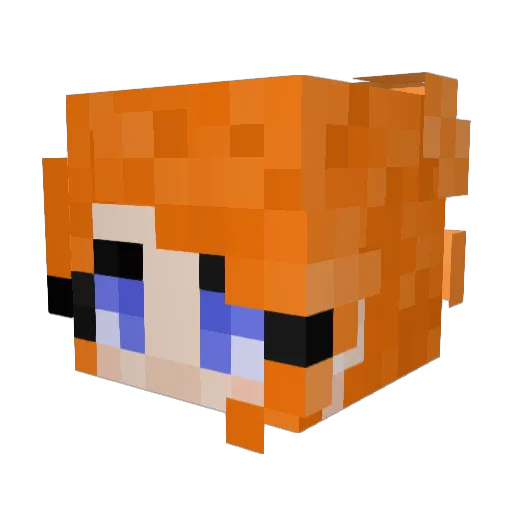 Roooonja Minecraft avatar head, 3D render