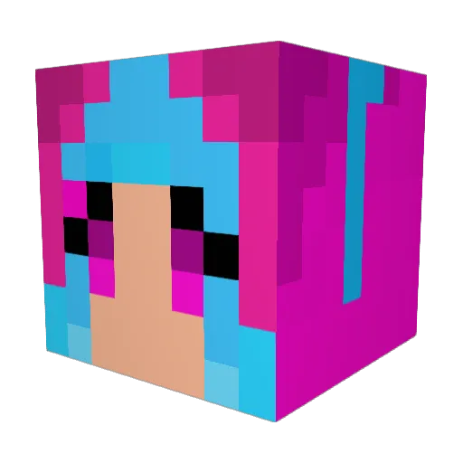 Roosakuu Minecraft avatar head, 3D render