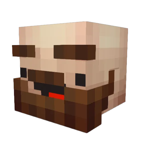 RoosterCA Minecraft avatar head, 3D render