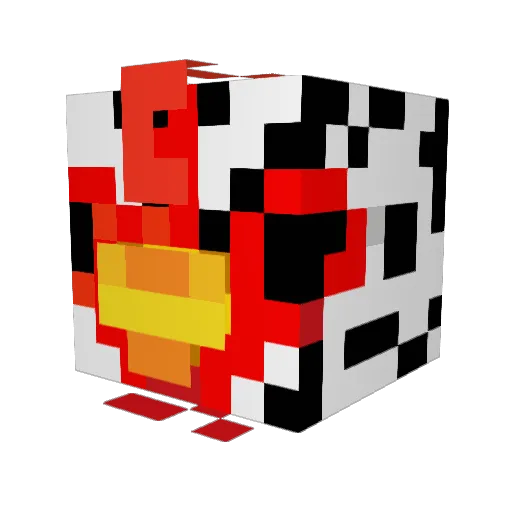 RoosterPvP Minecraft avatar head, 3D render