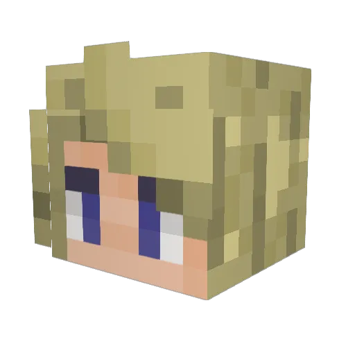 RootPear Minecraft avatar head, 3D render