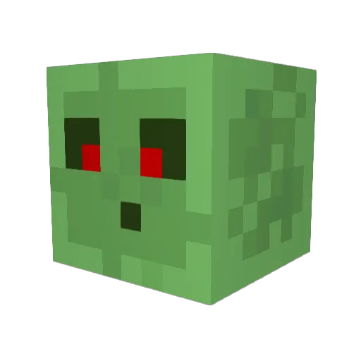Rootbeer_Zombie Minecraft avatar head, 3D render