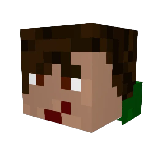 Rootering Minecraft avatar head, 3D render