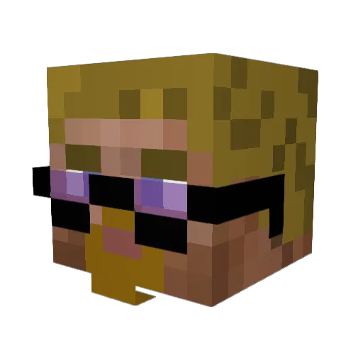 Rootpuk Minecraft avatar head, 3D render