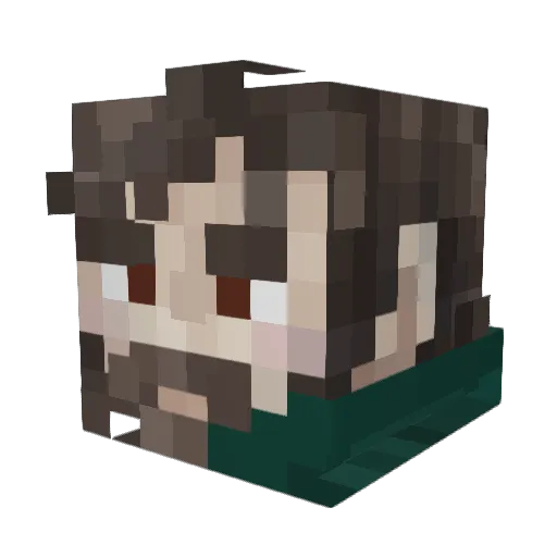 Roots43 Minecraft avatar head, 3D render