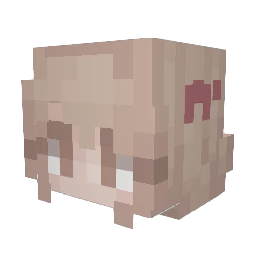 RopeBunnny Minecraft avatar head, 3D render