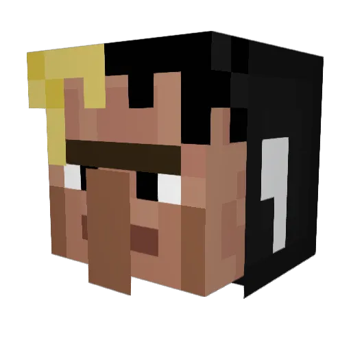 Rorlox Minecraft avatar head, 3D render