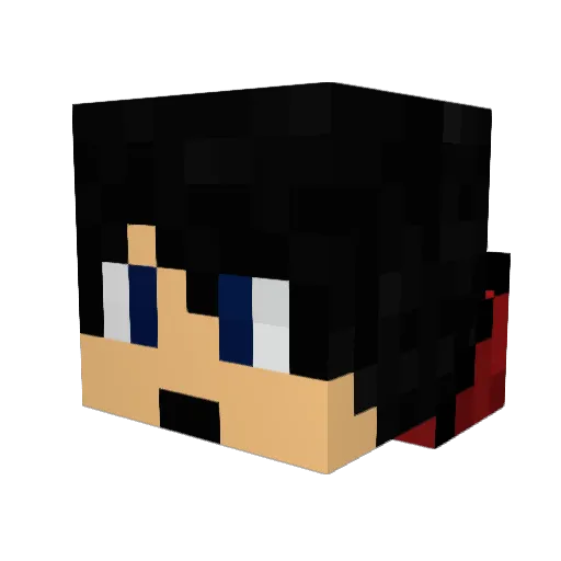 Rorman Minecraft avatar head, 3D render