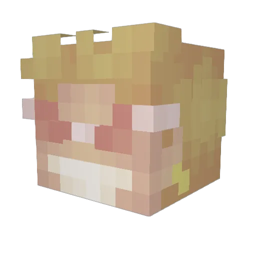 Roronoaroa Minecraft avatar head, 3D render