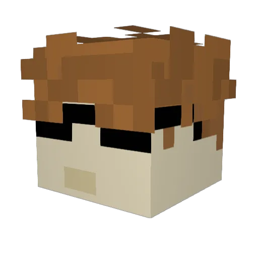 RosJd Minecraft avatar head, 3D render