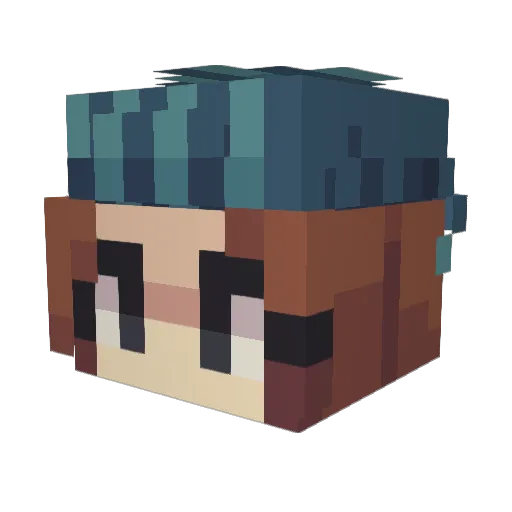 RosTort Minecraft avatar head, 3D render