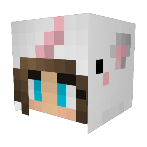 Rosa1_ Minecraft avatar head, 3D render