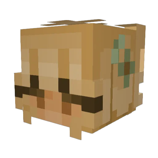 RosaBG Minecraft avatar head, 3D render