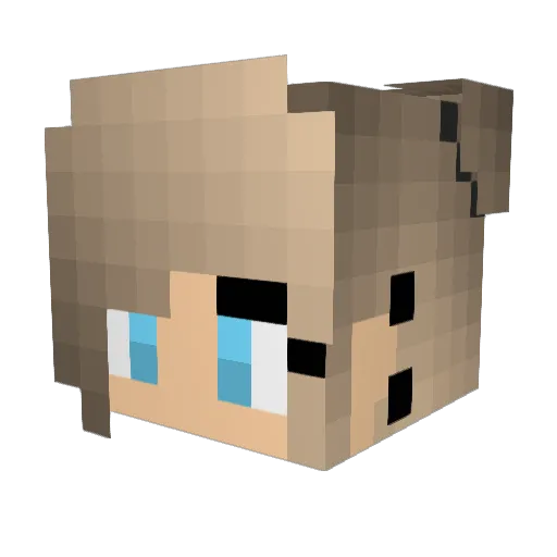 RosaKat6 Minecraft avatar head, 3D render