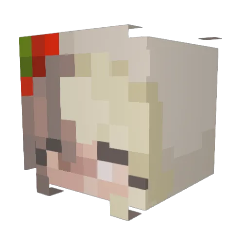 RosaLouca Minecraft avatar head, 3D render