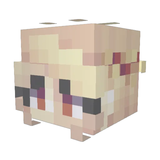 RosaRhea Minecraft avatar head, 3D render