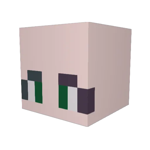 RosaYT Minecraft avatar head, 3D render
