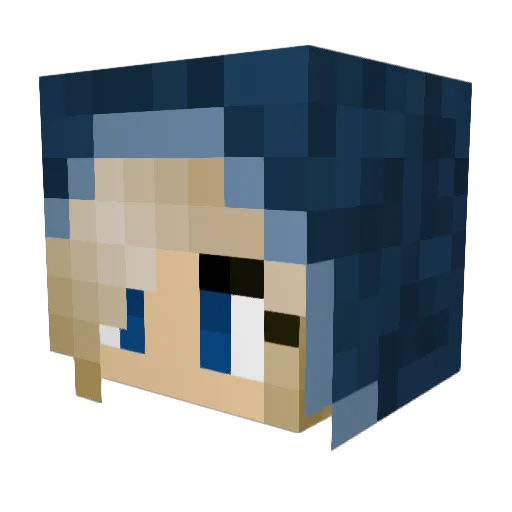 RosaaPercs Minecraft avatar head, 3D render