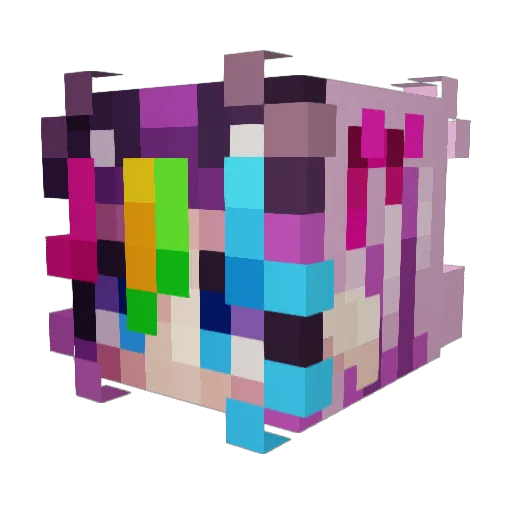 Rosaceae___ Minecraft avatar head, 3D render