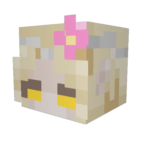 RosaletteStar Minecraft avatar head, 3D render