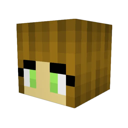 Rosalux Minecraft avatar head, 3D render