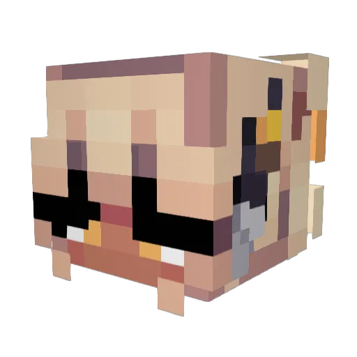Rosaric Minecraft avatar head, 3D render