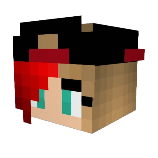 Rosaroz Minecraft avatar head, 3D render