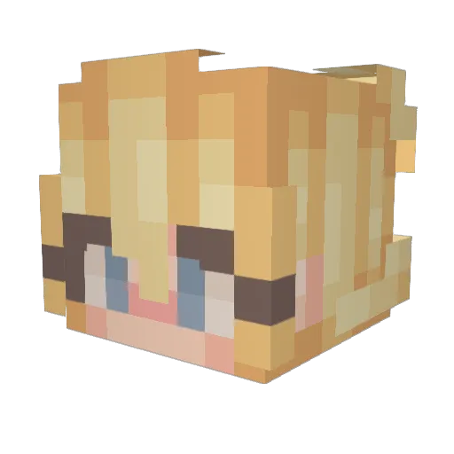 Rosawi Minecraft avatar head, 3D render
