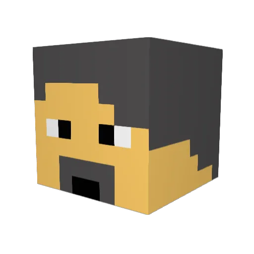 Rosaxe Minecraft avatar head, 3D render