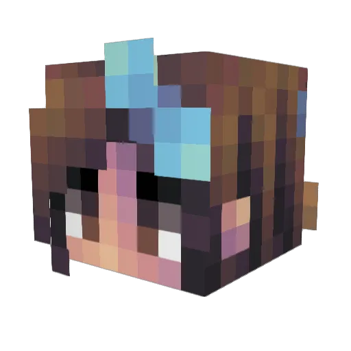 Rosayyyy Minecraft avatar head, 3D render