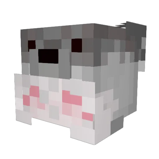 Rose3bud Minecraft avatar head, 3D render