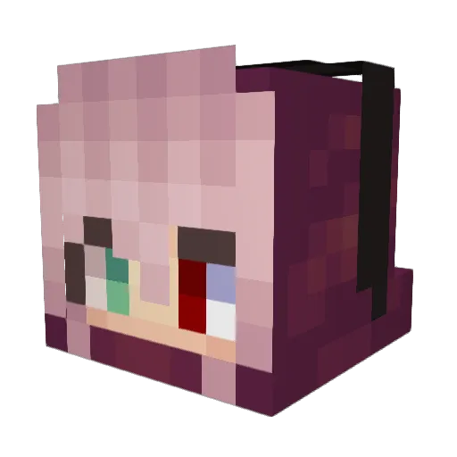 Rose7227 Minecraft avatar head, 3D render