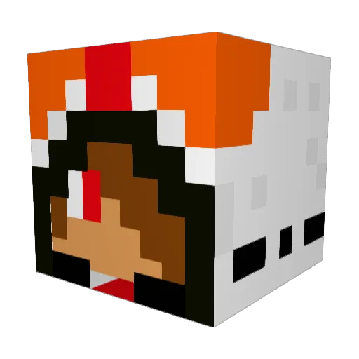 RoseBlood Minecraft avatar head, 3D render