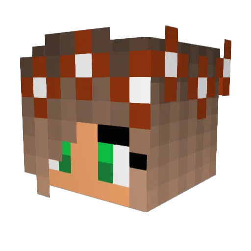 RoseCraftGLG Minecraft avatar head, 3D render