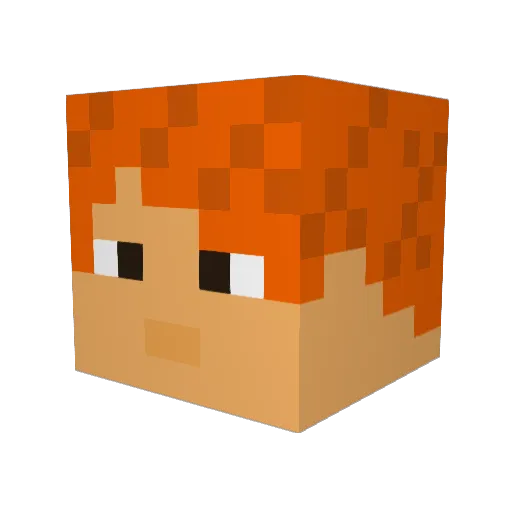 RoseF01 Minecraft avatar head, 3D render