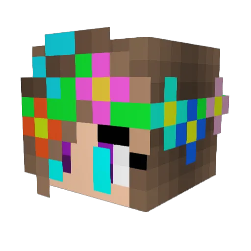 RoseFlower4 Minecraft avatar head, 3D render