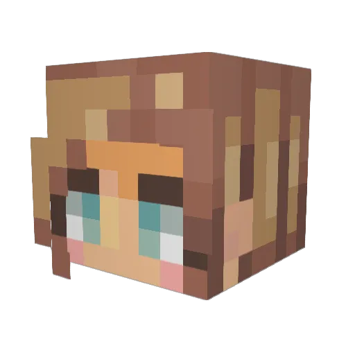 RoseHuh Minecraft avatar head, 3D render