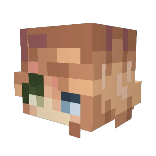 RoseLucia Minecraft avatar head, 3D render