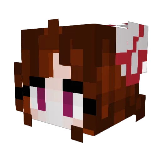 RoseMouthFoxx Minecraft avatar head, 3D render