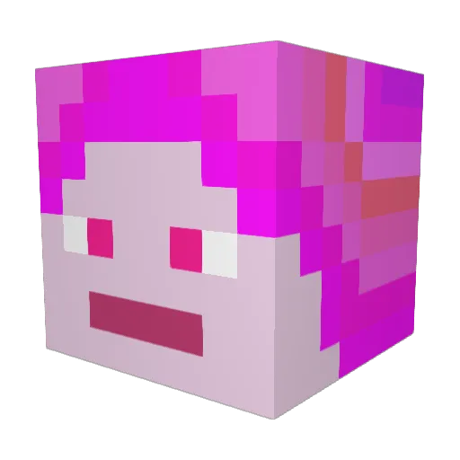 RoseOtterCub Minecraft avatar head, 3D render