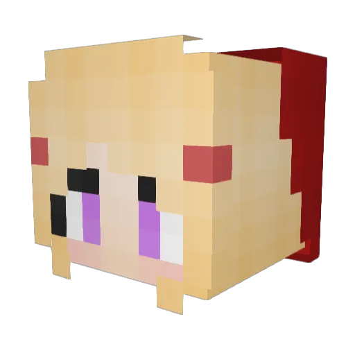 RoseScarlet Minecraft avatar head, 3D render