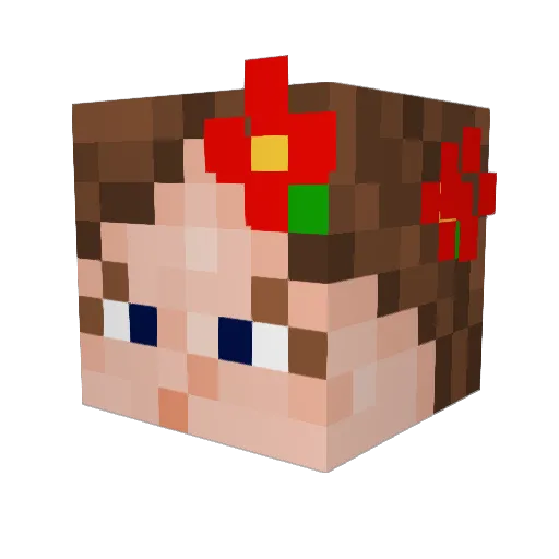 RoseTRL Minecraft avatar head, 3D render